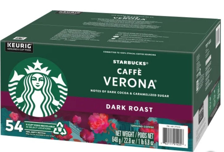 Starbucks Cafe Verona Coffee K-Cup Pods(54-count)