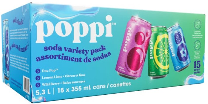 Poppi Soda Variety Pack(15 × 355 mL)