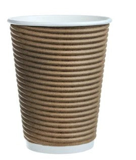 Café Express Brown Ripple Hot Cups and Lid, 150-pack