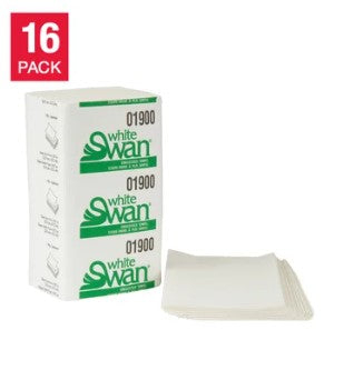 White Swan Singlefold White Paper Towels - 16 packs x 250 sheets
