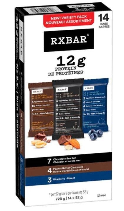 RXBAR Protein Bars Variety Pack, 14 × 52 g