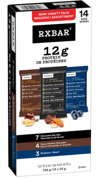 RXBAR Protein Bars Variety Pack, 14 × 52 g