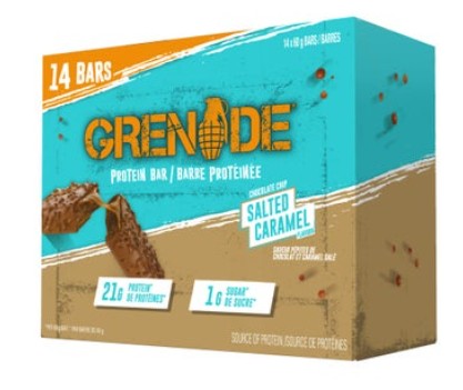 Grenade Chocolate Chip Salted Caramel Flavoured Protein Bars, 14 × 60 g