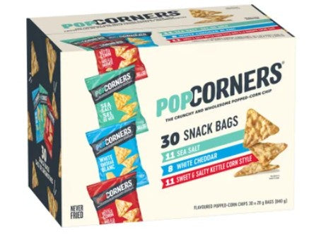PopCorners Flavoured Popped-Corn Chips Variety Pack, 30 × 28 g