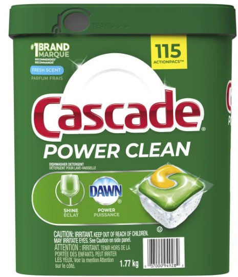 Cascade Power Clean Dishwasher Detergent (115 count)