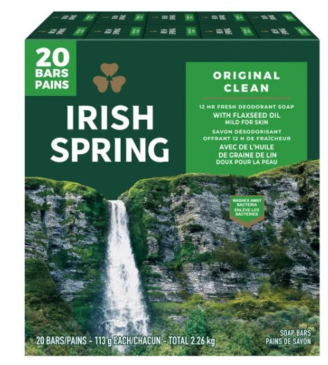 Irish Spring Deodorant Soap (20 X 113g)