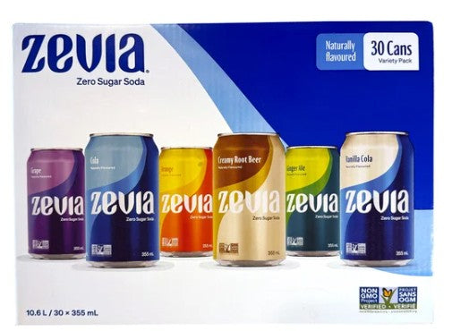 Zevia Soda Zero Sugar Variety Pack 355 mL 30-pack