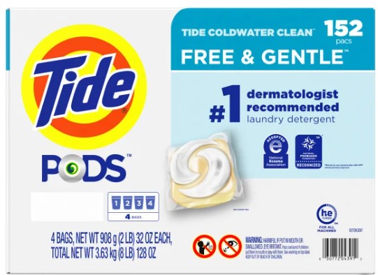 Tide Pods Free & Gentle Pack Of 152
