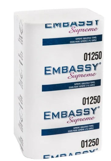 Embassy Supreme Single-fold Paper Towels, 16-pack