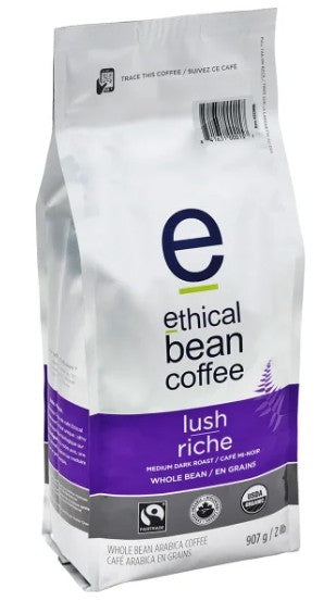 Ethical Bean Coffee Lush Medium Dark Roast Whole Bean Coffee, 907 g