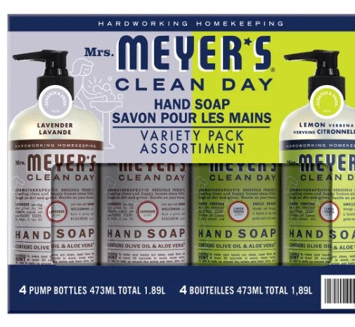 Mrs. Meyer's Clean Day Liquid Hand Soap, 4 x 473 mL